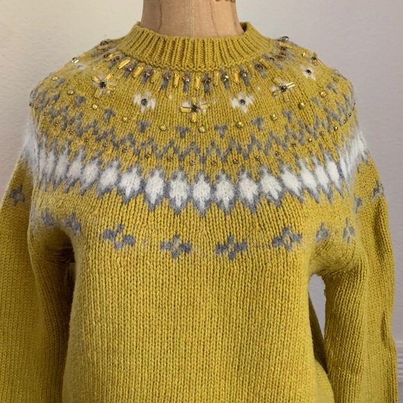 J.CREW Jewel Embellished Fair Isle Small - Picture 2 of 8